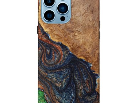 iPhone 14 Pro Max Wood+Resin Live Edge Phone Case - Tiffany (Artist Pick, 636833) Discount