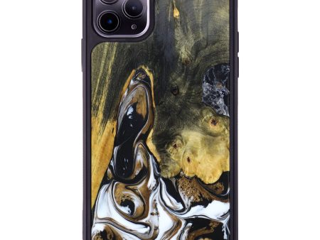 iPhone 11 Pro Max Wood+Resin Phone Case - Ariana (Black & White, 636588) Fashion