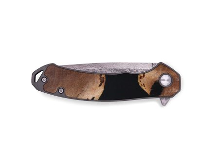 EDC Wood+Resin Pocket Knife - Alexandra (Black & White, 636940) Cheap