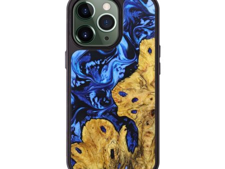 iPhone 13 Pro Wood+Resin Phone Case - Marissa (Blue, 635834) Supply