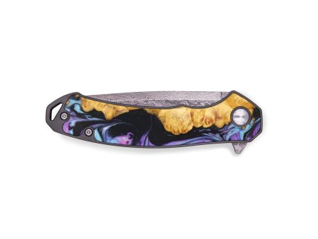 EDC Wood+Resin Pocket Knife - Alec (Purple, 637090) Supply