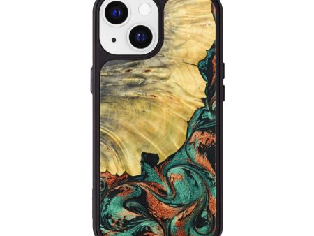 iPhone 13 Wood+Resin Phone Case - Marcella (Green, 634579) For Cheap