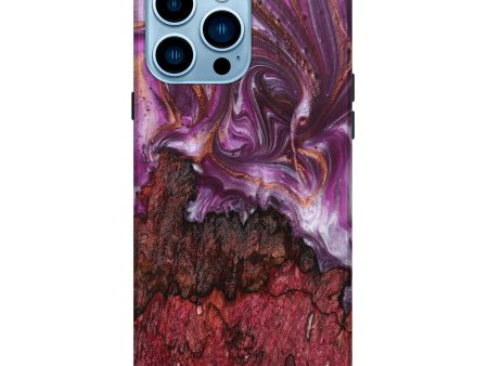 iPhone 14 Pro Max Wood+Resin Live Edge Phone Case - Jude (Purple, 635123) For Sale