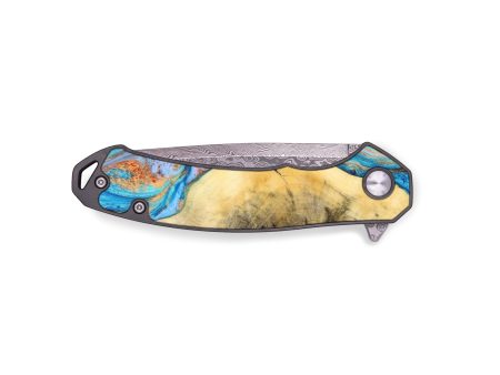 EDC Wood+Resin Pocket Knife - Albert (Teal & Gold, 637078) Fashion