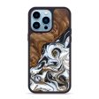 iPhone 14 Pro Max Wood+Resin Phone Case - Aisha (Black & White, 635984) Hot on Sale