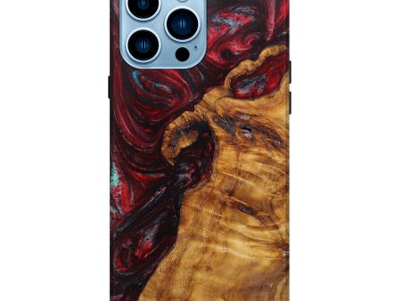 iPhone 14 Pro Max Wood+Resin Live Edge Phone Case - Darrell (Red, 635117) Supply