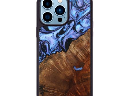 iPhone 14 Pro Max Wood+Resin Phone Case - Terrance (Purple, 636559) For Discount