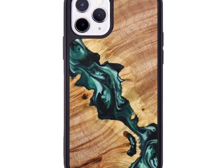 iPhone 11 Pro Wood+Resin Phone Case - Thea (Green, 636587) For Discount