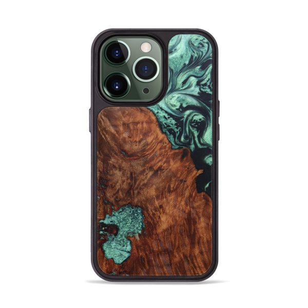 iPhone 13 Pro Wood+Resin Phone Case - Bennie (Green, 637494) Hot on Sale