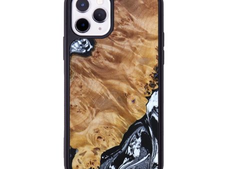 iPhone 11 Pro Wood+Resin Phone Case - Marieann (Black & White, 633406) Online Sale