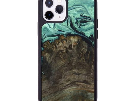 iPhone 11 Pro Wood+Resin Phone Case - Adeline (Green, 635792) Online Sale