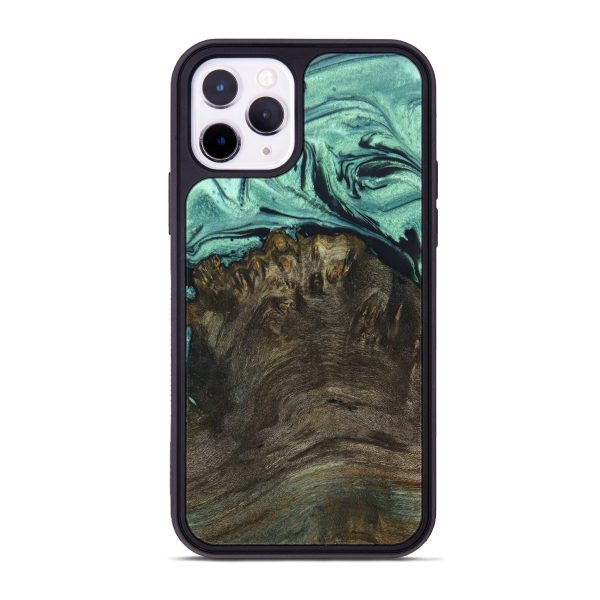 iPhone 11 Pro Wood+Resin Phone Case - Adeline (Green, 635792) Online Sale