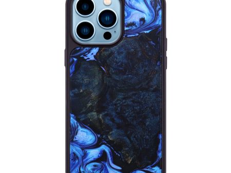 iPhone 14 Pro Max Wood+Resin Phone Case - Abby (Blue, 637447) Discount