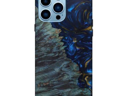 iPhone 14 Pro Max Wood+Resin Live Edge Phone Case - Kristine (Blue, 635149) Online now