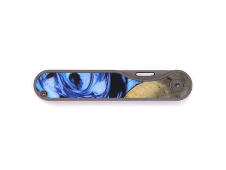 Minimalist Wood+Resin Pocket Knife - Amber (Blue, 636343) Online Sale