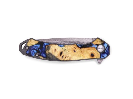 EDC Wood+Resin Pocket Knife - Agnes (Blue, 636345) Online Sale