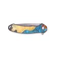 EDC Wood+Resin Pocket Knife - Alaina (Teal & Gold, 636437) Hot on Sale