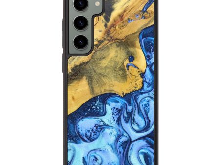 Galaxy S23 Plus Wood+Resin Phone Case - Christine (Blue, 636718) Discount