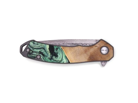 EDC Wood+Resin Pocket Knife - Alaia (Green, 637080) Online