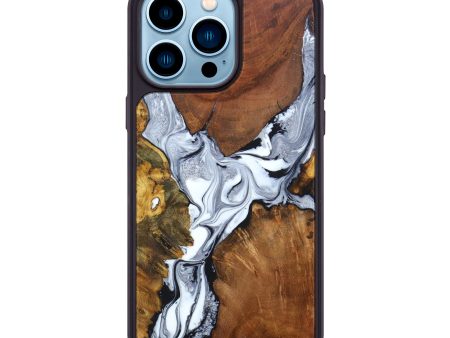 iPhone 14 Pro Max Wood+Resin Phone Case - Sherry (Mosaic, 636618) Online now