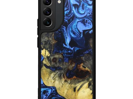 Galaxy S22 Plus Wood+Resin Phone Case - Gina (Blue, 637023) Fashion