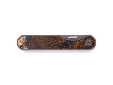 Minimalist Wood+Resin Pocket Knife - Arabella (Teal & Gold, 637075) Cheap