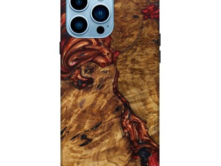 iPhone 14 Pro Max Wood+Resin Live Edge Phone Case - Essie (Red, 635671) Cheap