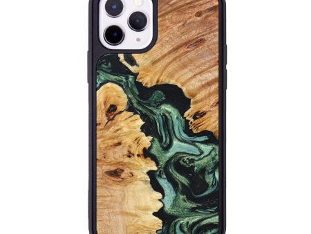 iPhone 11 Pro Wood+Resin Phone Case - Tobias (Green, 635803) For Discount