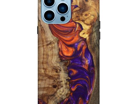 iPhone 14 Pro Max Wood+Resin Live Edge Phone Case - Becky (Purple, 634611) on Sale