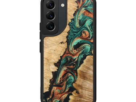 Galaxy S22 Wood+Resin Phone Case - Emilia (Green, 634570) Supply