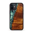 iPhone 12 mini Wood+Resin Phone Case - William (Green, 635805) Fashion