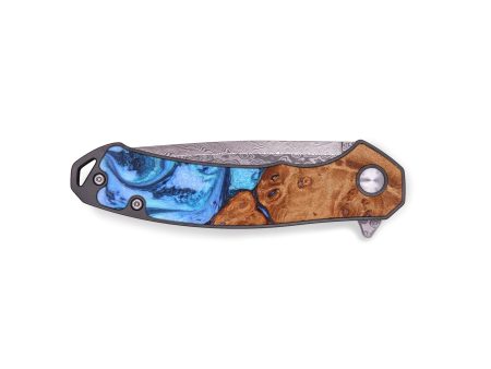 EDC Wood+Resin Pocket Knife - Alayna (Blue, 636467) Online Hot Sale