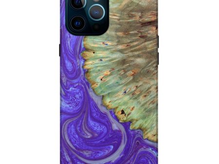 iPhone 12 Pro Max Wood+Resin Live Edge Phone Case - Gunner (Purple, 635119) Hot on Sale