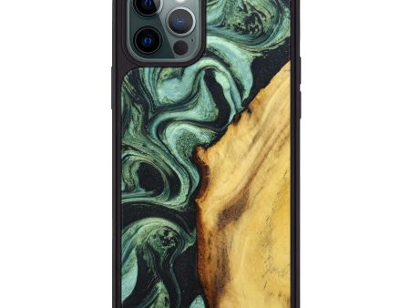 iPhone 12 Pro Wood+Resin Phone Case - Axel (Green, 635785) Hot on Sale