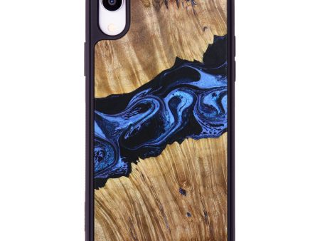 iPhone Xr Wood+Resin Phone Case - George (Blue, 637013) on Sale