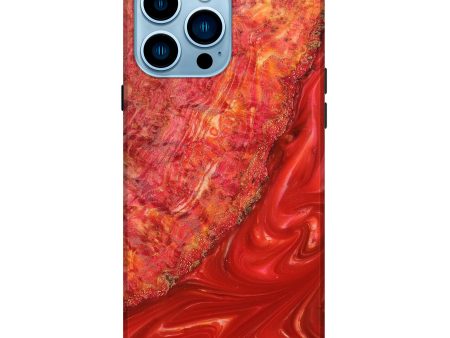 iPhone 14 Pro Max Wood+Resin Live Edge Phone Case - Roy (Red, 635549) Online Sale