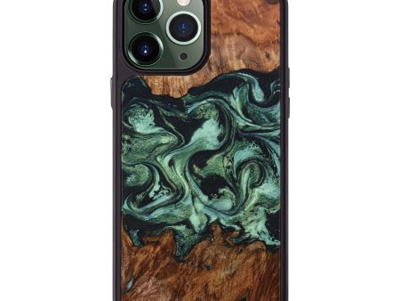 iPhone 13 Pro Max Wood+Resin Phone Case - Iris (Green, 635804) Supply