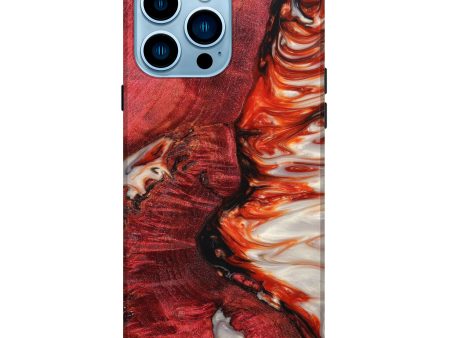 iPhone 14 Pro Max Wood+Resin Live Edge Phone Case - Eilis (Red, 633171) on Sale