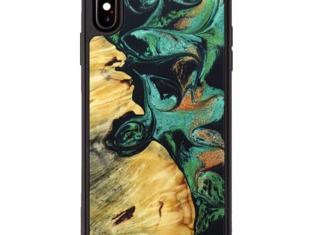 iPhone Xs Max Wood+Resin Phone Case - Owen (Green, 633431) Online Sale