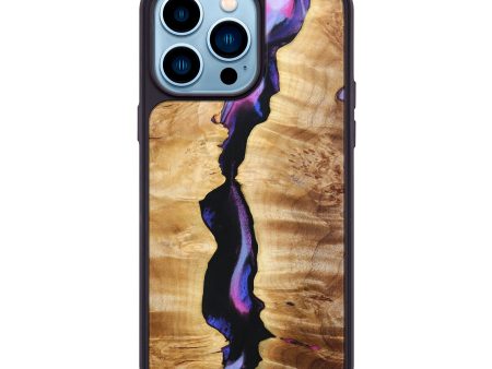 iPhone 14 Pro Max Wood+Resin Phone Case - Bianca (Purple, 633795) For Discount