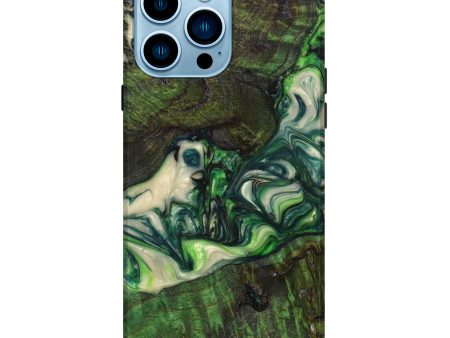 iPhone 14 Pro Max Wood+Resin Live Edge Phone Case - Yaretzi (Green, 631257) For Cheap