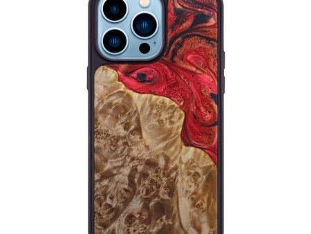 iPhone 14 Pro Max Wood+Resin Phone Case - Ayva (Red, 631320) Sale