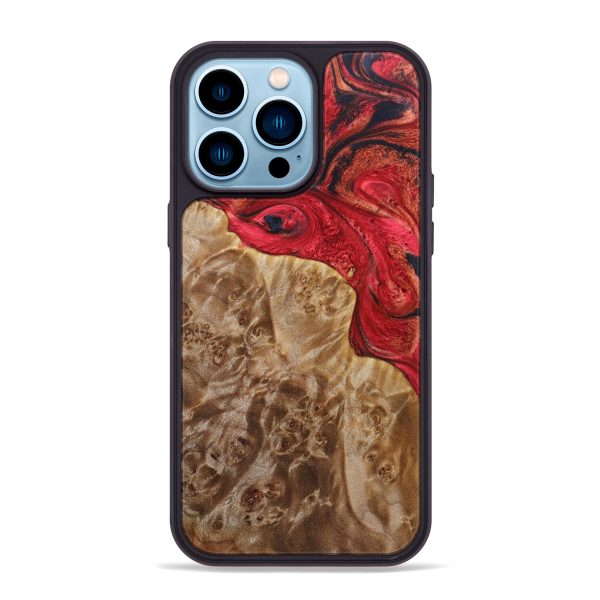 iPhone 14 Pro Max Wood+Resin Phone Case - Ayva (Red, 631320) Sale