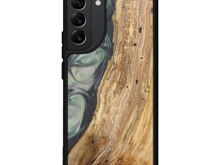 Galaxy S22 Plus Wood+Resin Phone Case - Dewey (Green, 633435) For Cheap