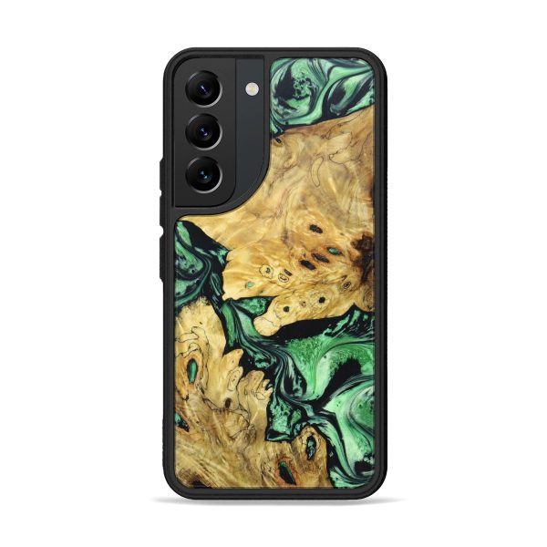 Galaxy S22 Wood+Resin Phone Case - Adelyn (Green, 632577) Hot on Sale