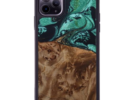 iPhone 11 Pro Max Wood+Resin Phone Case - Cosette (Green, 633442) Cheap