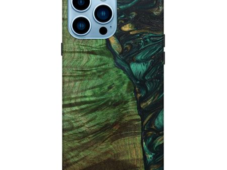 iPhone 14 Pro Max Wood+Resin Live Edge Phone Case - Tabina (Green, 633241) Supply