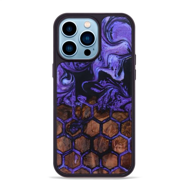 iPhone 14 Pro Max Wood+Resin Phone Case - Ashley (Pattern, 634241) For Sale