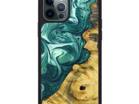 iPhone 12 Pro Wood+Resin Phone Case - Antwan (Green, 631718) Supply