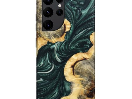 Galaxy S22 Ultra Wood+Resin Live Edge Phone Case - Ardis (Green, 631391) Sale